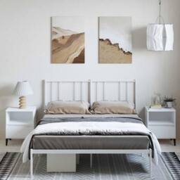 Berkfield Home Metal Bed Frame with Headboard White 135x190 cm Double - thumbnail 3