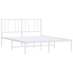 Berkfield Home Metal Bed Frame with Headboard White 135x190 cm Double - thumbnail 4