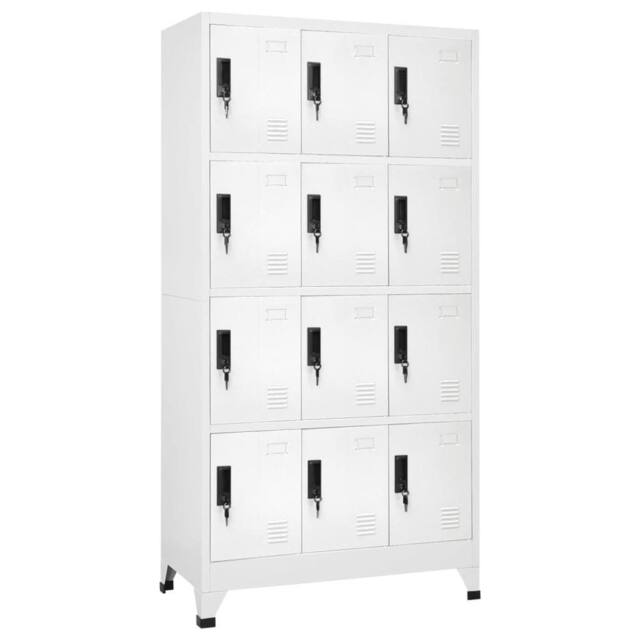 Berkfield Home Locker Cabinet White 90x45x180 cm Steel - Size: 90 x 45 x 180 cm - image 1
