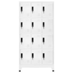 Berkfield Home Locker Cabinet White 90x45x180 cm Steel - Size: 90 x 45 x 180 cm - thumbnail 2