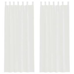 Berkfield Home Voile Curtains with Loops 2 pcs White 140x260 cm - thumbnail 1