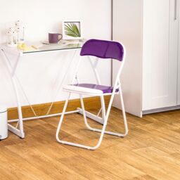 Harbour Housewares Coloured Padded Folding Chairs Pack of 4 in Purple - thumbnail 6