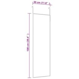 Berkfield Home Classic Door Mirror Black 30x100 cm Glass & Aluminium - thumbnail 4