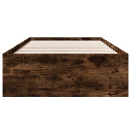 Berkfield Home Bed Frame without Mattress Smoked Oak 75x190 cm Small Single Engineered Wood in Brown - thumbnail 5