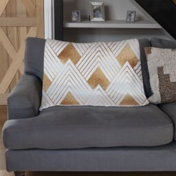 Benjamin Tate Design Golden Geometric Shapes Blanket in Natural - Size: 120 cm x 150 cm - thumbnail 2