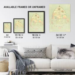 "Artery8 Vintage Burmese Map of the World Griggs Wall Art Poster Print in Green - Size: W18"" x H24""" - thumbnail 3