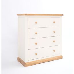 Cabinet Bits Trevi 4 Drawer Chest of Drawers Wood Knob in Off-White - thumbnail 2