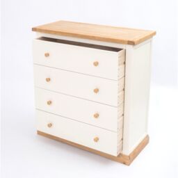 Cabinet Bits Trevi 4 Drawer Chest of Drawers Wood Knob in Off-White - thumbnail 4