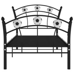 Berkfield Home Comfortable Bed Frame with Football Design Black Metal 90x200 cm - thumbnail 1