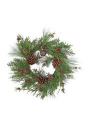 KDMD Pine Leaves Cone & Bell Wreath in Green - thumbnail 1