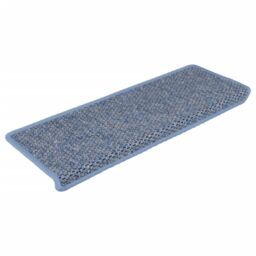 Berkfield Home Stair Mats Self-adhesive Sisal-Look 15 pcs 65x21x4 cm Blue - Size: Medium - thumbnail 3