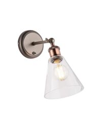Hal Metal Wall Lamp Aged Pewter Aged Copper Plate
