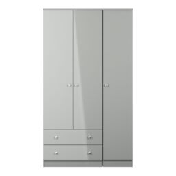 Ready Assembled 2 U Newlyn Triple Wardrobe with 2 Drawers (Ready Assembled) in Dark Grey - thumbnail 1