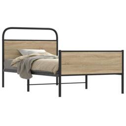 Berkfield Home Bed Frame without Mattress 90x190 cm Sonoma Oak Engineered Wood in Brown - thumbnail 2