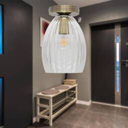 First Choice Lighting Cynthia - Antique Brass Ceiling Flush Mount Ceiling Light for Shades in Bronze - thumbnail 3