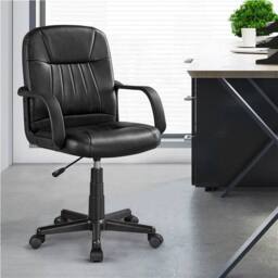 KORVIXA Office Chair Computer Desk Chair Adjustable with Arms Wheels in Black - Size: 100 cm x 100 cm - thumbnail 4
