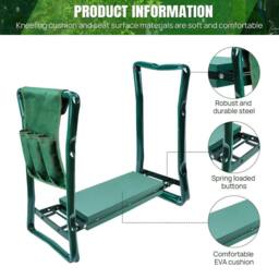EONLION Garden Kneeler & Seat Kneeling Stool in Green - Size: 100 cm - thumbnail 3