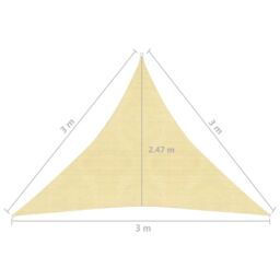 Berkfield Home Sunshade Sail 160 g/m ² Beige 3x3x3 m HDPE - thumbnail 6