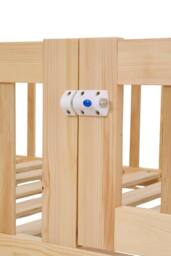 Living and Home House-Shaped Headboard Floor Bed Frame with Guardrails in Natural - thumbnail 7