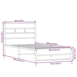 Berkfield Home Metal Bed Frame without Mattress Sonoma Oak 90x190 cm Single in Brown - thumbnail 9