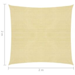 Berkfield Home Sunshade Sail HDPE Square 2x2 m Beige - thumbnail 6