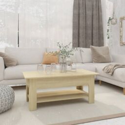 Berkfield Home Coffee Table Sonoma Oak 102x55x42 cm Engineered Wood in Brown - Size: 102 x 55 x 42 cm - thumbnail 1