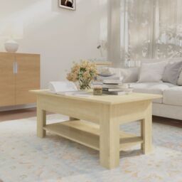 Berkfield Home Coffee Table Sonoma Oak 102x55x42 cm Engineered Wood in Brown - Size: 102 x 55 x 42 cm - thumbnail 6
