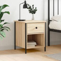 Berkfield Home Durable Bedside Cabinet Sonoma Oak 40x42x50 cm Engineered Wood in Brown - Size: 40 x 42 x 50 cm - thumbnail 2