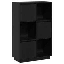 Berkfield Home Highboard Black 74x35x117 cm Solid Wood Pine - Size: 74 x 35 x 117 cm