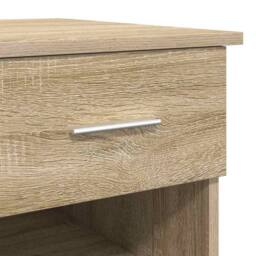 Berkfield Home Desk with Storage Sonoma Oak 90x49.5x75 cm Engineered wood in Light Oak - thumbnail 9