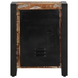 Berkfield Home Beautiful Bedside Cabinet Multicolour 40x30x51 cm Solid Wood Reclaimed - Size: 40 x 30 x 51 cm - thumbnail 4