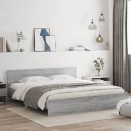 Berkfield Home Bed Frame without Mattress Grey Sonoma 160x200 cm - thumbnail 2