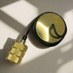 CGC Lighting 'Sydney' II Gold Knurled Two Band 1.5m adjustable E27 Ceiling Pendant & Matching ceiling Rose - thumbnail 1