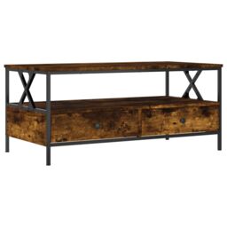 Berkfield Home Coffee Table Smoked Oak 100x51x45 cm Engineered Wood in Brown - Size: 100 x 51 x 45 cm - thumbnail 2