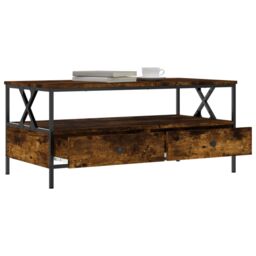 Berkfield Home Coffee Table Smoked Oak 100x51x45 cm Engineered Wood in Brown - Size: 100 x 51 x 45 cm - thumbnail 4
