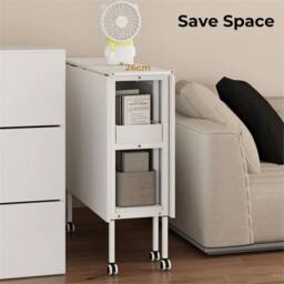 Nordara Folding Adjustable Sewing Craft Desk with Storage Drawers in White - Size: 100 cm x 15 cm - thumbnail 5