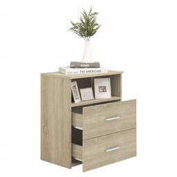 Berkfield Home Bed Cabinets 2 pcs Sonoma Oak 50x32x60 cm in Brown - Size: 50 x 32 x 60 cm - thumbnail 4