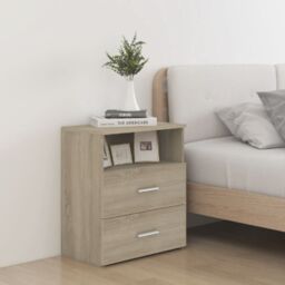 Berkfield Home Bed Cabinets 2 pcs Sonoma Oak 50x32x60 cm in Brown - Size: 50 x 32 x 60 cm - thumbnail 1