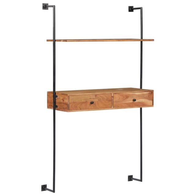 Berkfield Home Wall Desk 90x40x170 cm Solid Acacia Wood in Brown - Size: 90 x 40 x 170 cm - image 1