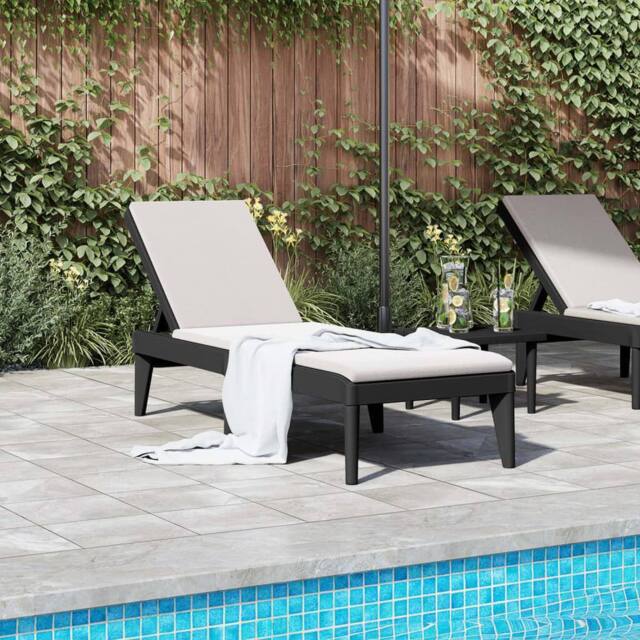 Berkfield Home Sun Lounger Anthracite 186x60x29 cm PP in Dark Grey - Size: 186 x 60 x 29 cm - image 1