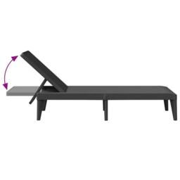 Berkfield Home Sun Lounger Anthracite 186x60x29 cm PP in Dark Grey - Size: 186 x 60 x 29 cm - thumbnail 7