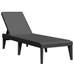 Berkfield Home Sun Lounger Anthracite 186x60x29 cm PP in Dark Grey - Size: 186 x 60 x 29 cm - thumbnail 3