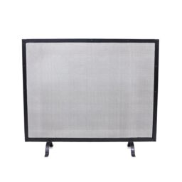 Charles Bentley Aspen Fireguard Contemporary Iron Silver Mesh Black Boarder Matte Finish - thumbnail 4