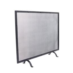 Charles Bentley Aspen Fireguard Contemporary Iron Silver Mesh Black Boarder Matte Finish - thumbnail 5