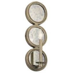 Loops Wall Light Glass Back Plates/Patterned Sterling Gold Silver Tones LED E14 60W in Metallics - thumbnail 1
