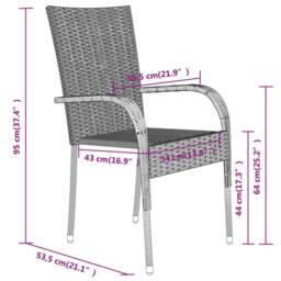 Berkfield Home Decorative 3 Piece Garden Dining Set Black - thumbnail 8