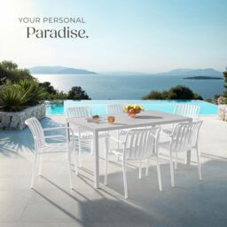 tectake Garden Chairs Alcudia in Cream - Size: 2 Seater - thumbnail 8