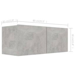 Berkfield Home TV Cabinets 3 pcs Concrete Grey Engineered Wood - thumbnail 6