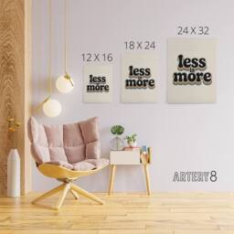 "Artery8 Less Is More Retro Rainbow Font Typography Canvas Wall Art Print in Beige - Size: W18"" x H24""" - thumbnail 4
