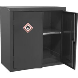 Loops CoSHH Substance Cabinet - 900 x 460 x 900mm - Two Doors - 2-Point Key Lock - thumbnail 3